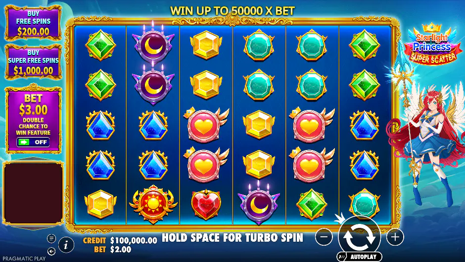 Captura del juego Starlight Princess Super Scatter